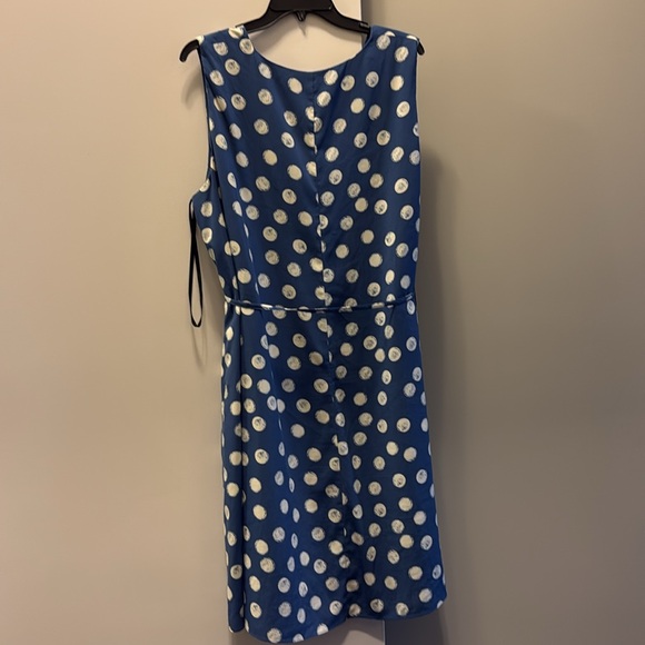Maggy London Dot Print V-Neck Sleeveless Dress With Pockets Size 20 Used - Picture 2 of 16